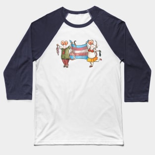 LGBT Mice celebrating Gay Pride (transexual flag) Baseball T-Shirt